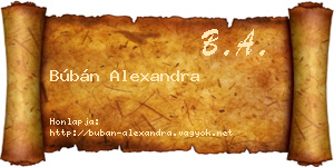 Búbán Alexandra névjegykártya